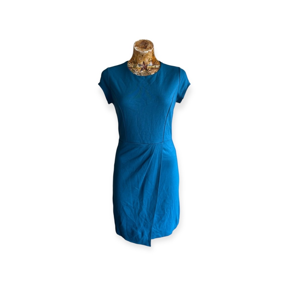 Petite Principle teal dress USA CD 31228P flattering fit small